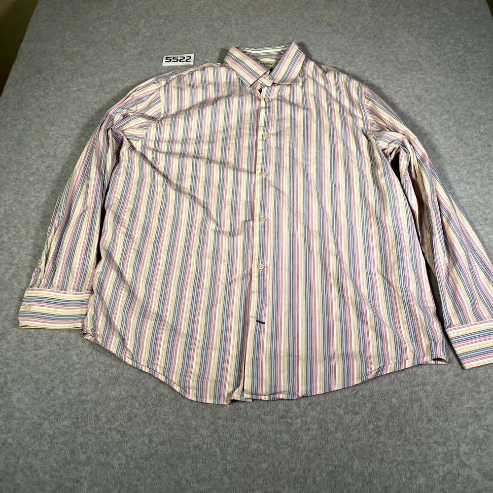Banana Republic Shirt Mens 2XL Multicolor Striped Cotton Collared Button Up
